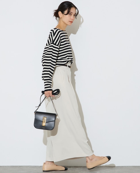 ハーフミラノリブニットトップス 詳細画像 ブラック×ホワイト 6