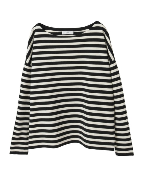 ハーフミラノリブニットトップス 詳細画像 ブラック×ホワイト 7