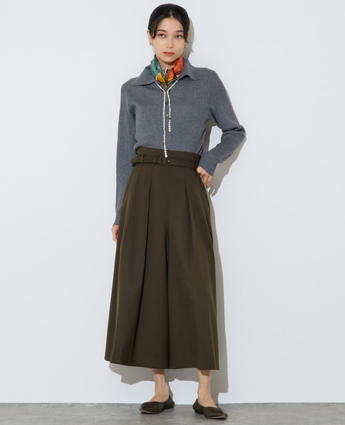 ポロカラーリブニット 詳細画像 トップグレー 8