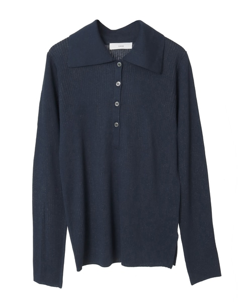 ポロカラーリブニット 詳細画像 ネイビー 13