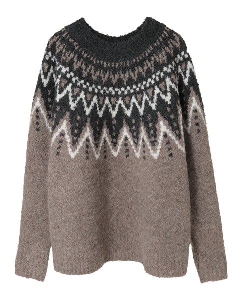 ジャガード編みニット 詳細画像 モカ 2