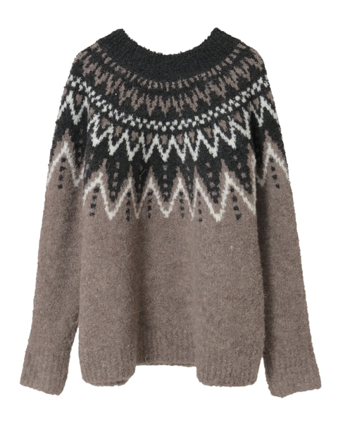 ジャガード編みニット 詳細画像 モカ 3