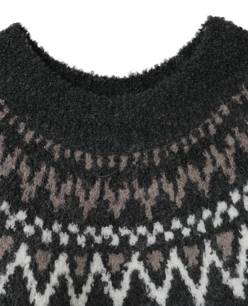 ジャガード編みニット 詳細画像 モカ 4