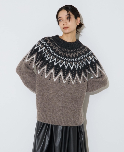 ジャガード編みニット 詳細画像 グレー 11