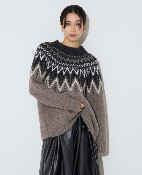 ジャガード編みニット 詳細画像 グレー 12