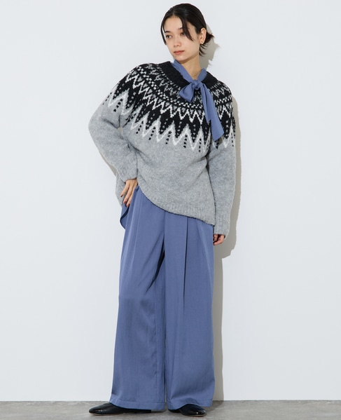 ジャガード編みニット 詳細画像 グレー 6