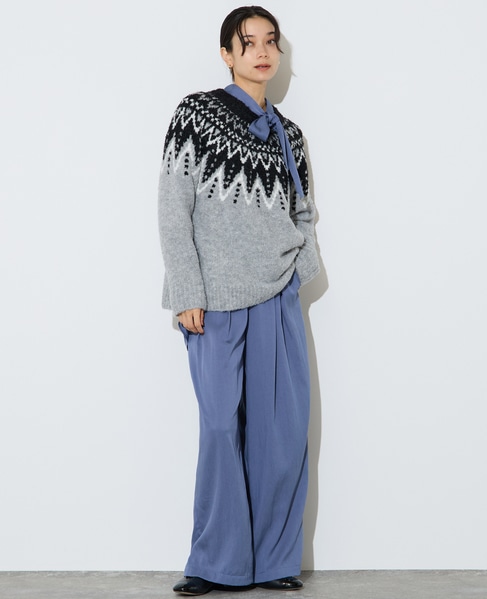 ジャガード編みニット 詳細画像 グレー 7