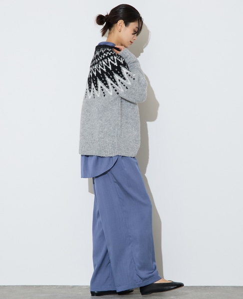 ジャガード編みニット 詳細画像 グレー 8