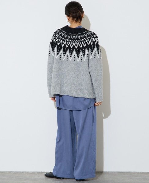 ジャガード編みニット 詳細画像 グレー 9