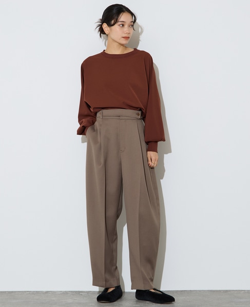 【定番】布帛コンビニットトップス 詳細画像 ブラウン 10