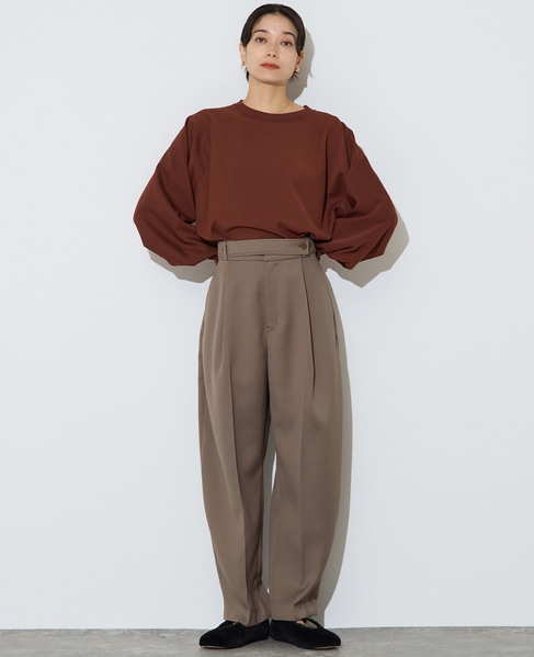 【定番】布帛コンビニットトップス 詳細画像 ブラウン 11