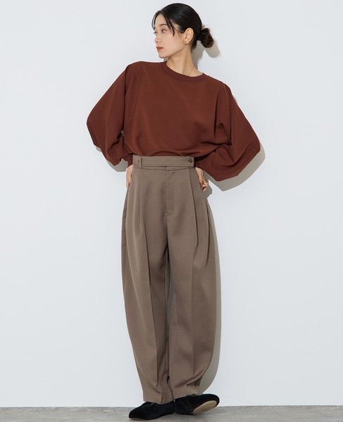 【定番】布帛コンビニットトップス 詳細画像 ブラウン 12
