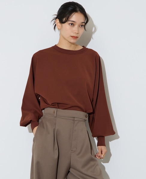 【定番】布帛コンビニットトップス 詳細画像 ブラウン 3