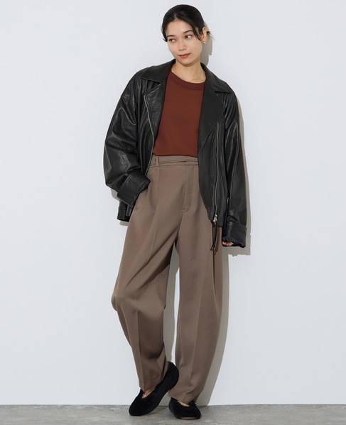 【定番】布帛コンビニットトップス 詳細画像 ブラウン 7