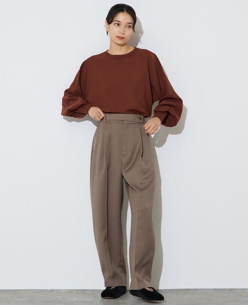 【定番】布帛コンビニットトップス 詳細画像 ブラウン 9