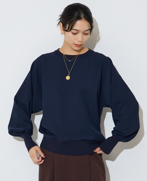 【定番】布帛コンビニットトップス 詳細画像 ネイビー 1