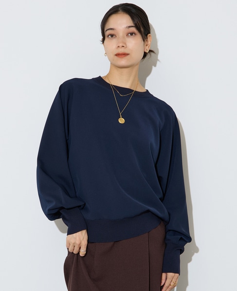 【定番】布帛コンビニットトップス 詳細画像 ネイビー 3