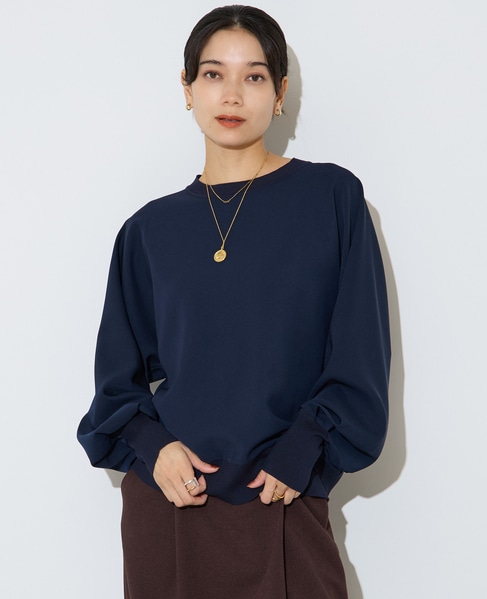 【定番】布帛コンビニットトップス 詳細画像 ネイビー 4