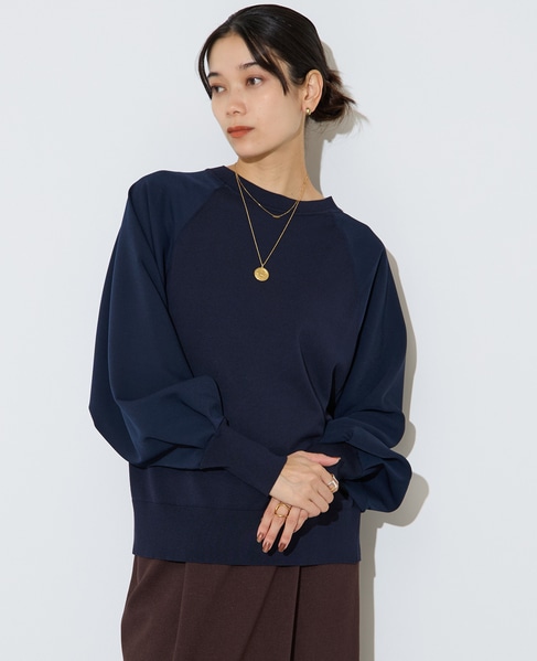 【定番】布帛コンビニットトップス 詳細画像 ネイビー 5