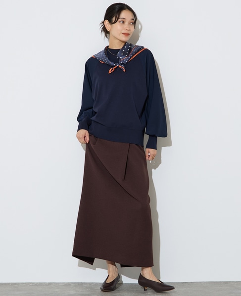 【定番】布帛コンビニットトップス 詳細画像 ネイビー 7