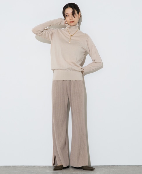 ウォッシャブルウールタートルニット 詳細画像 ベージュ 11