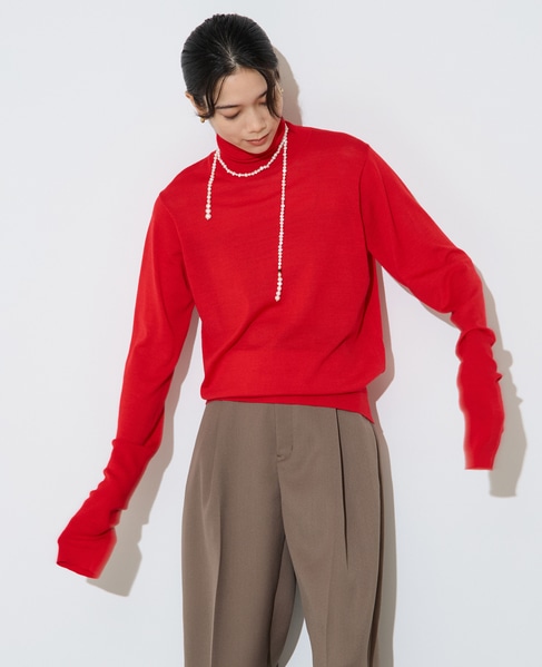 ウォッシャブルウールタートルニット 詳細画像 レッド 2