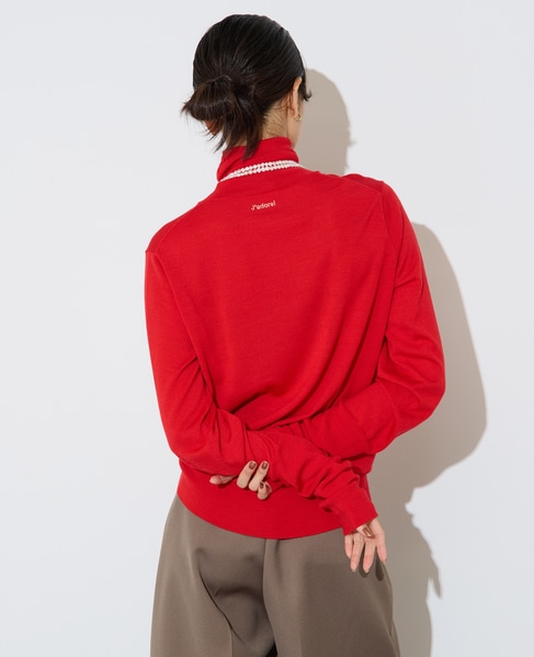 ウォッシャブルウールタートルニット 詳細画像 レッド 3