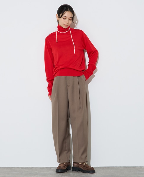 ウォッシャブルウールタートルニット 詳細画像 レッド 4