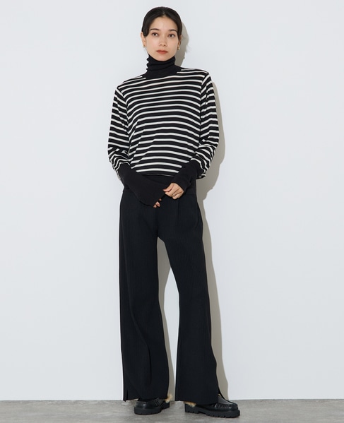 ウォッシャブルウールタートルニット 詳細画像 ボーダー 8