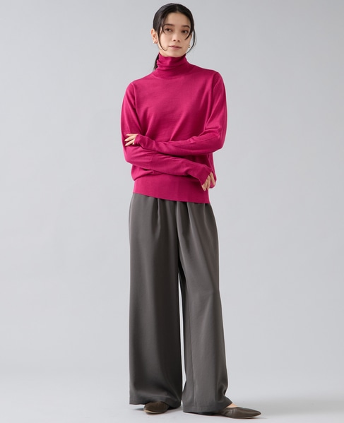 ウォッシャブルウールタートルニット 詳細画像 ピンク 4