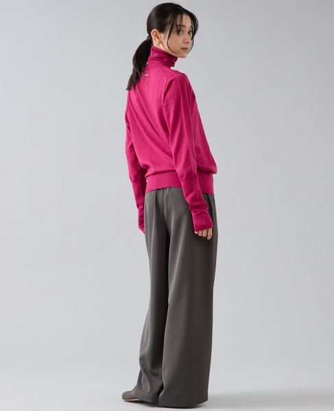 ウォッシャブルウールタートルニット 詳細画像 ピンク 8