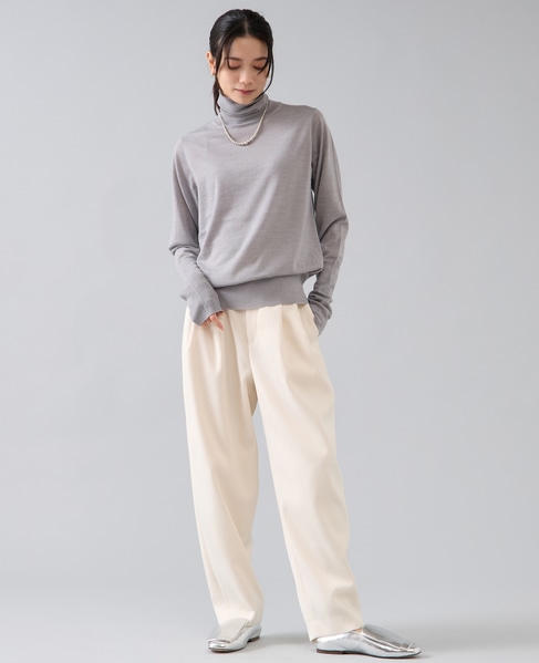 ウォッシャブルウールタートルニット 詳細画像 ライトグレー 4