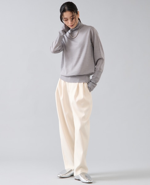 ウォッシャブルウールタートルニット 詳細画像 ライトグレー 5