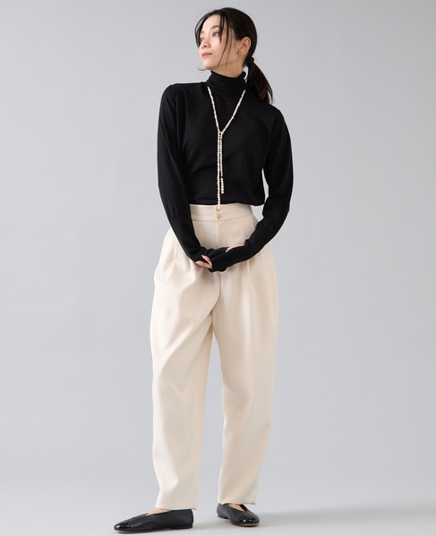 ウォッシャブルウールタートルニット 詳細画像 ブラック 4