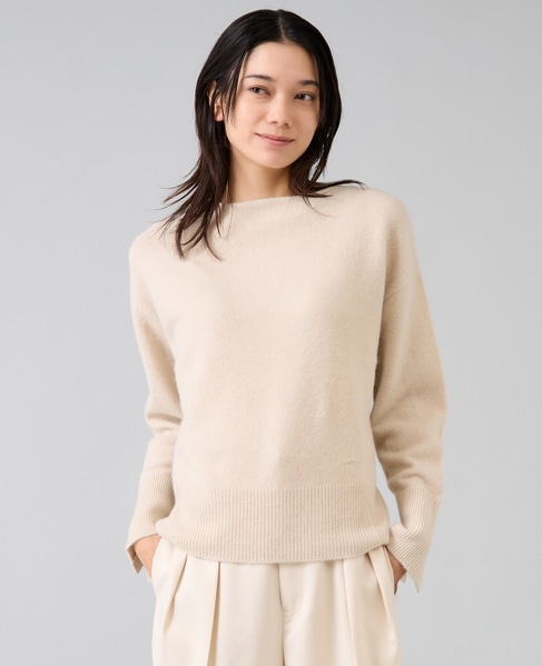【定番】フォックスウールボートネックニット 詳細画像 ライトベージュ 1