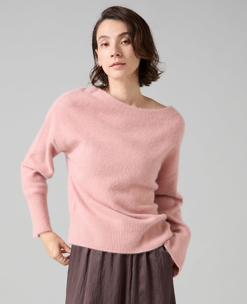 【定番】フォックスウールボートネックニット