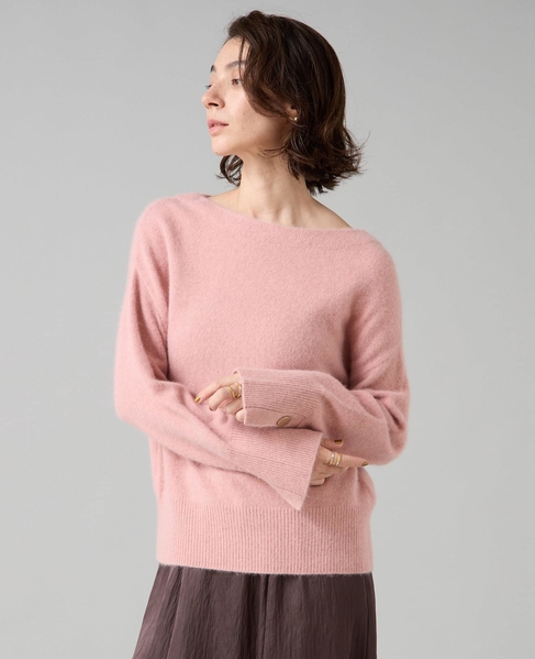 【定番】フォックスウールボートネックニット 詳細画像 ピンク 2