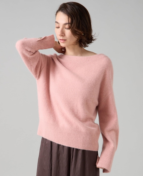 【定番】フォックスウールボートネックニット 詳細画像 ピンク 4