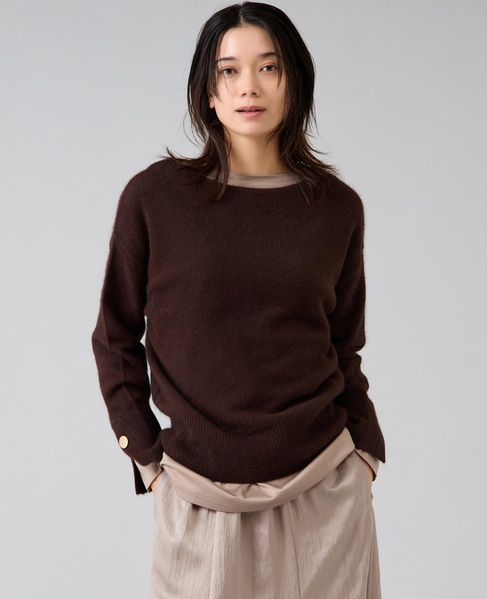 【定番】フォックスウールボートネックニット 詳細画像 ブラウン 1
