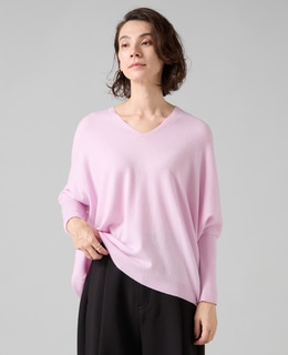 【定番】カシミア混Vネックビッグニット