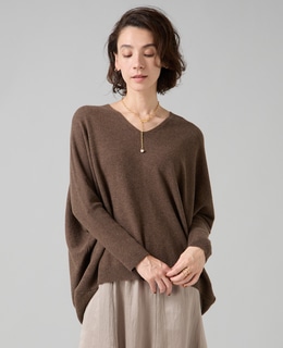 【定番】カシミア混Vネックビッグニット
