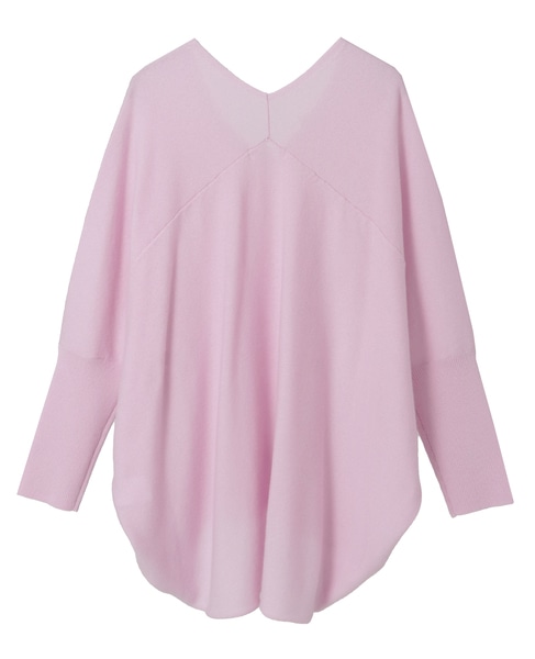 【定番】カシミア混Vネックビッグニット 詳細画像 ピンク 10