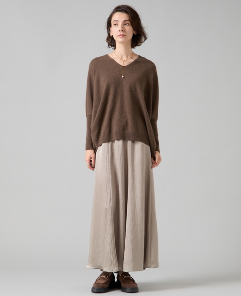 【定番】カシミア混Vネックビッグニット 詳細画像 ブラウン 5