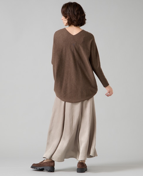 【定番】カシミア混Vネックビッグニット 詳細画像 ブラウン 9