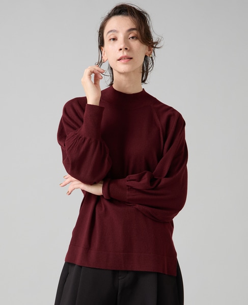 ハイネックラグランドルマンニット 詳細画像 ボルドー 1