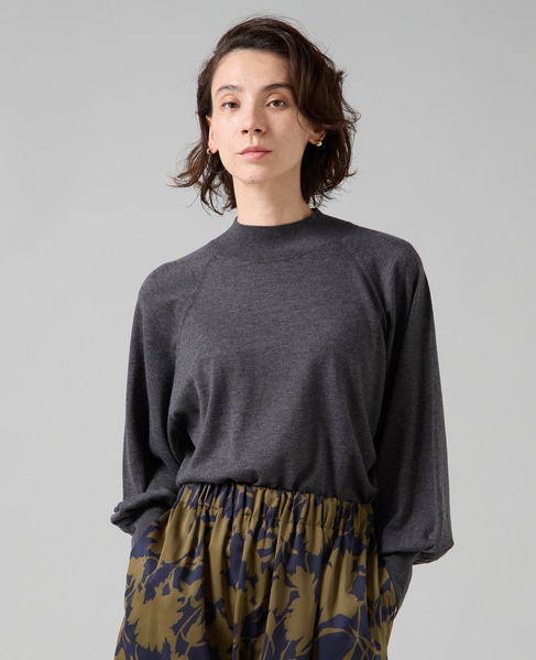 ハイネックラグランドルマンニット 詳細画像 チャコールグレー 1