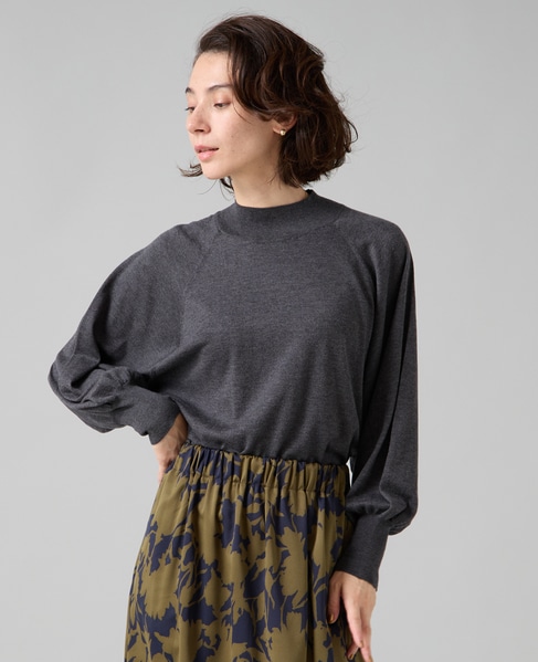 ハイネックラグランドルマンニット 詳細画像 チャコールグレー 2