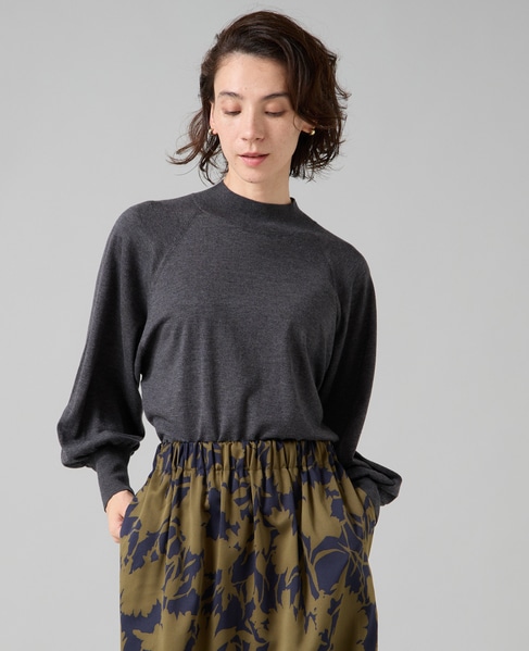 ハイネックラグランドルマンニット 詳細画像 チャコールグレー 3