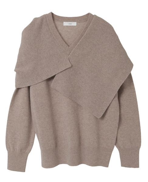 ストールデザインニットトップス 詳細画像 トップベージュ 11