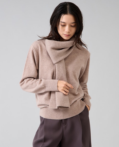 ストールデザインニットトップス 詳細画像 トップベージュ 2